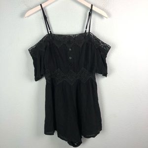 LF Seek the Label black off the shoulder romper